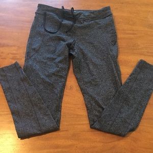 Heather/marl black and gray full length leggings
